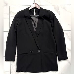 Mural oversized double breasted black women’s blazer, size XS